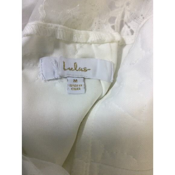 LULU'S M Precious Promise White Satin Embroidered Lace Mermaid Maxi Dress B81 - Picture 5 of 7